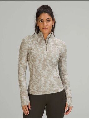 Lululemon Its Rulu Run Half-Zip. Size 8. Jacquard White Opal. Great condition.